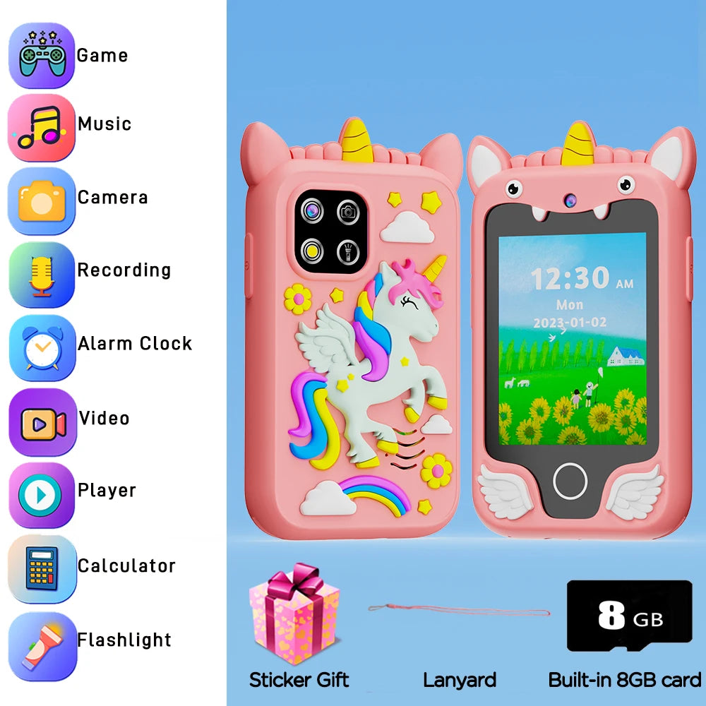 Mini Smartphone Tactile pour Enfants – 8 Go, Appareil Photo, MP3 & Jeux Éducatifs