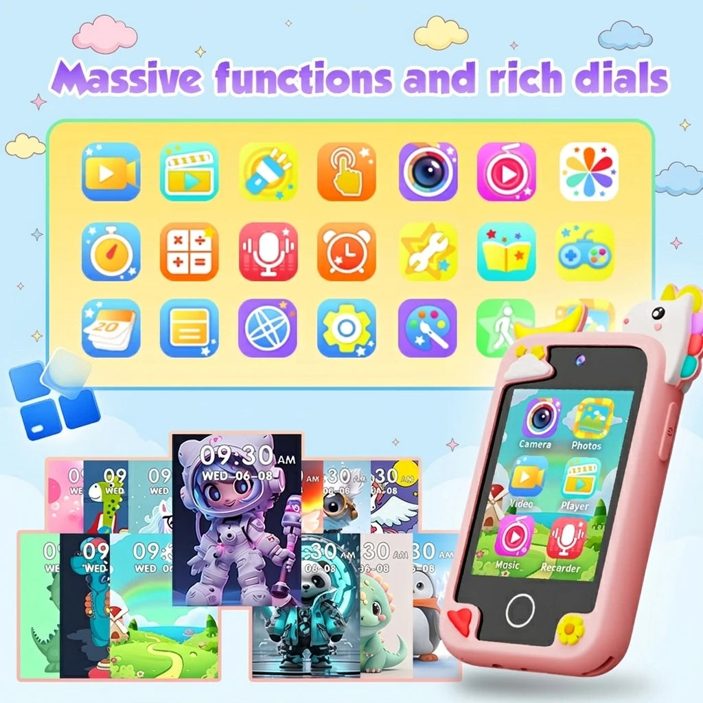 Mini Smartphone Tactile pour Enfants – 8 Go, Appareil Photo, MP3 & Jeux Éducatifs