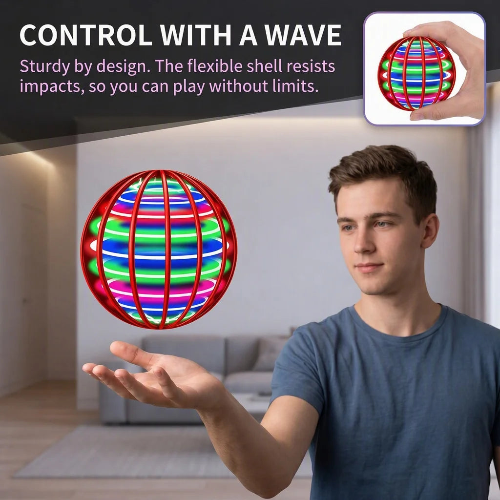 Boule Volante LED – Orbe Gyroscopique Anti-Gravité, Boomerang Automatique