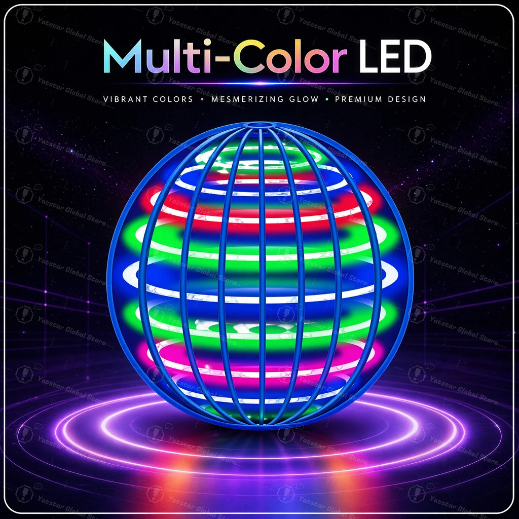 Boule Volante LED – Orbe Gyroscopique Anti-Gravité, Boomerang Automatique