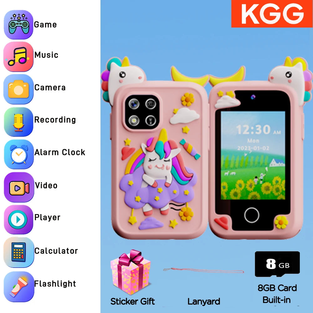 Mini Smartphone Tactile pour Enfants – 8 Go, Appareil Photo, MP3 & Jeux Éducatifs