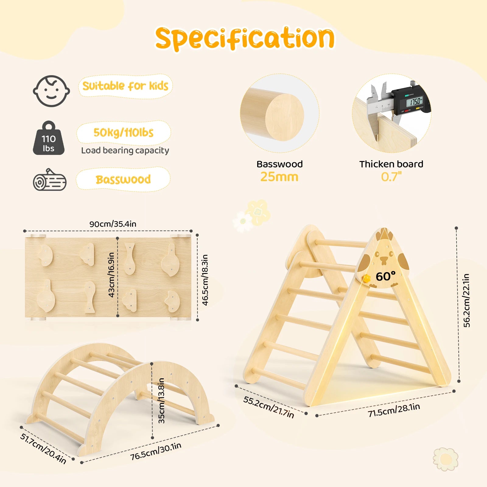 Structure d'escalade intérieure Montessori