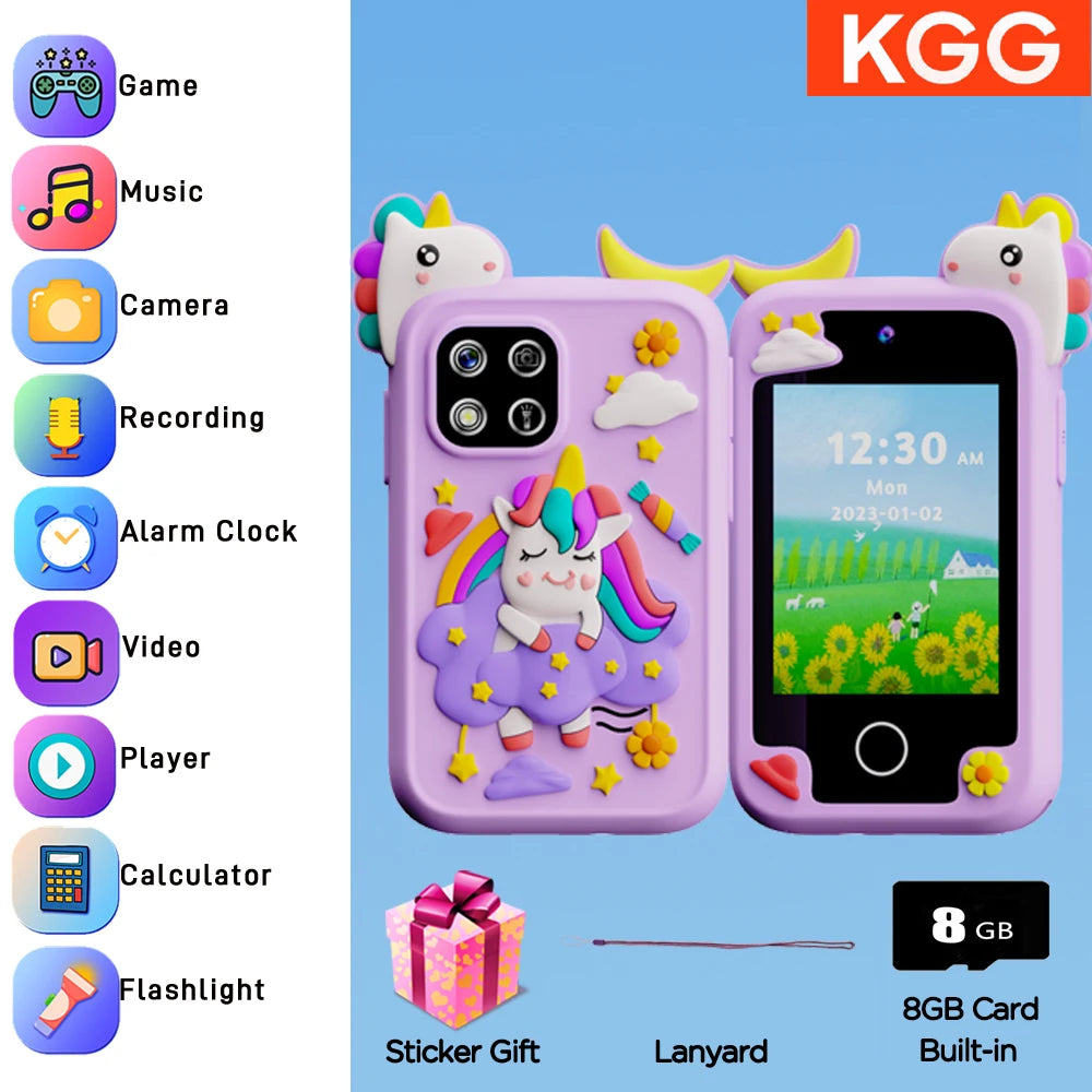 Mini Smartphone Tactile pour Enfants – 8 Go, Appareil Photo, MP3 & Jeux Éducatifs