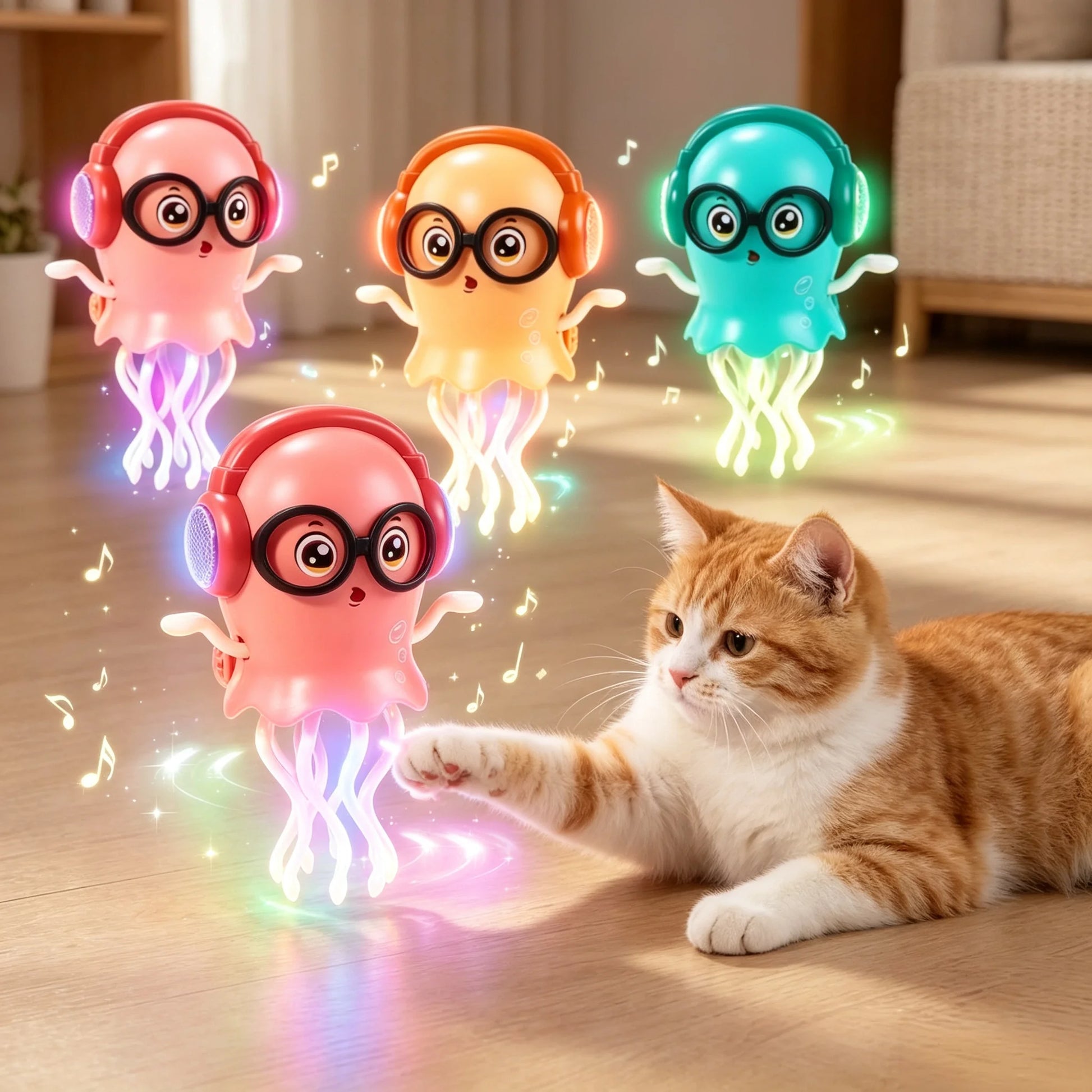 Jouet pour Chat Méduse Rampante LED